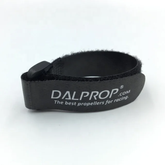 Anti-slip silicone hook and loop battery strap with plastic buckle Custom logo non-slip backing hook and loop buckle strap