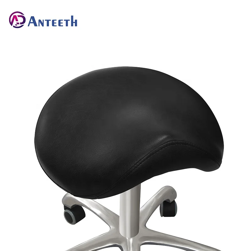 Anteeth Hydraulic Medical Stool Rolling Dental Doctor Chair Spa Clinic Massage Black Saddle Stool