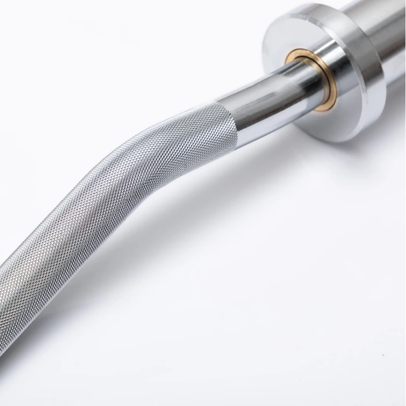Gym Equipment Weightlifting Chrome Curved Weight Lifting OB 47 Ez Barbell Bar For Powerlifting
