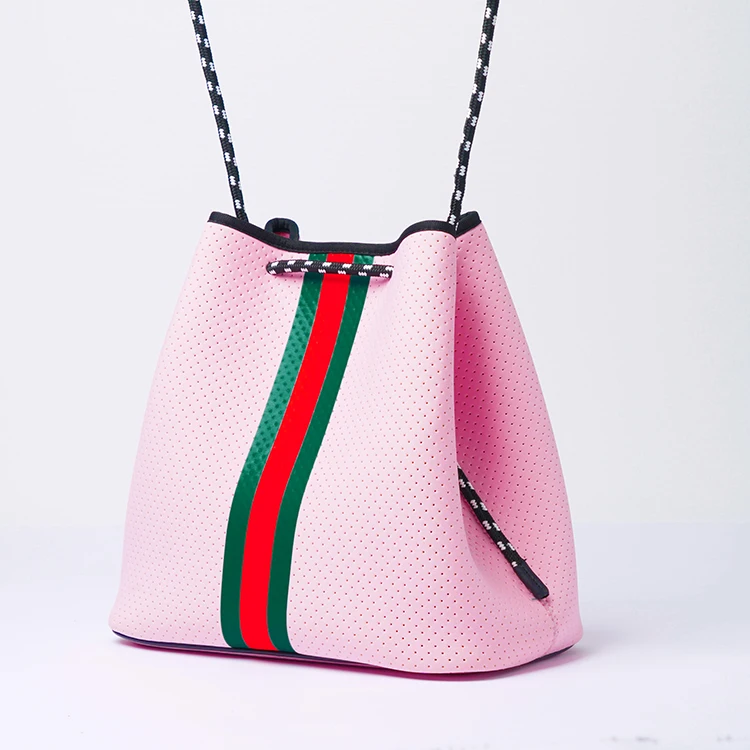 Customized Waterproof Pink Perforated Neoprene Sling Crossbody Bag