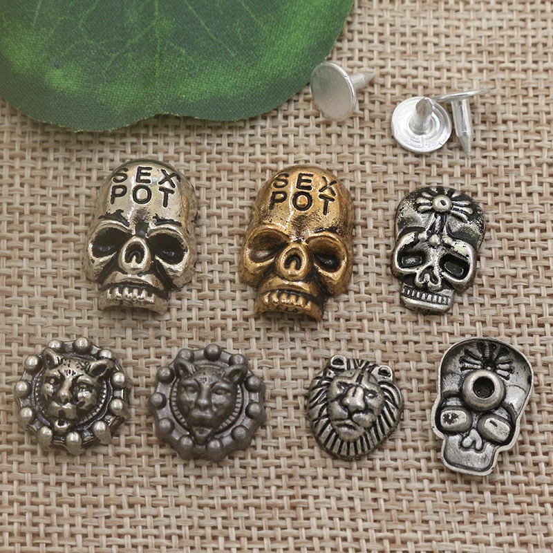 High quality fashion skull pattern alloy metal bag rivet for leather