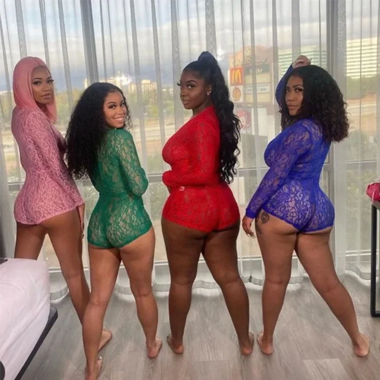 Summer 2022 New Arrival Lace Bodysuit Hollow Out Honeymoon For Women onesie pajamas