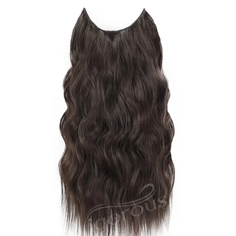 Synthetic Natural Synthetic Hair Extensions Clip In Artificial Ombre Blonde Brown Black Pink Wavy False Hair Piece