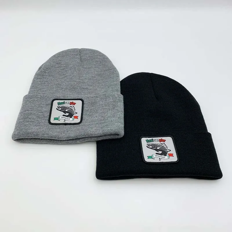 Wholesale Custom Plain Cap Outdoors Fashion Acrylic Woven Patch Gorros Unisex Hip Hop Winter Warm Ski Beanie Hats
