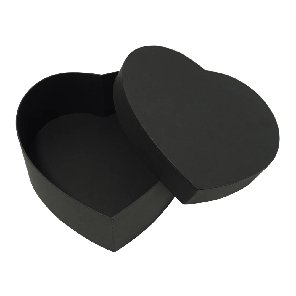 Black Paper Heart Shaped Soap Cardboard Box for Valentine's Day Wedding Candy Flower First Period Gift Packing Box