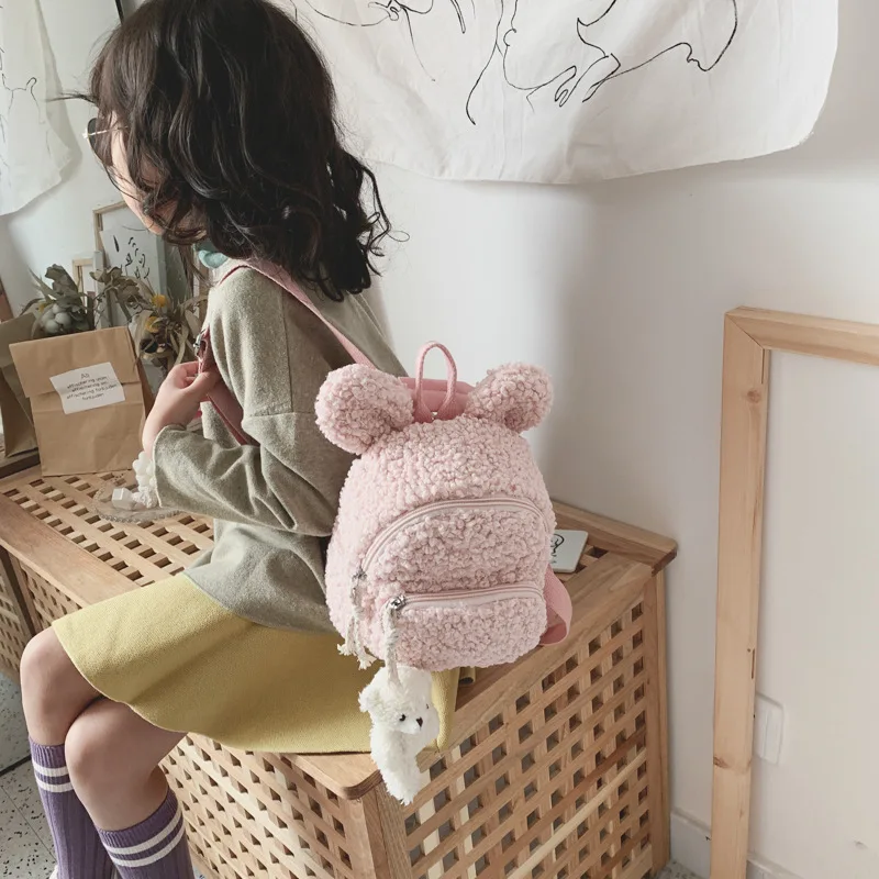 Cute Baby Backpack Bag Plush Rabbit Infant School Bag Kids Backpacks Kindergarten Multifunctional Children Messenger Bags