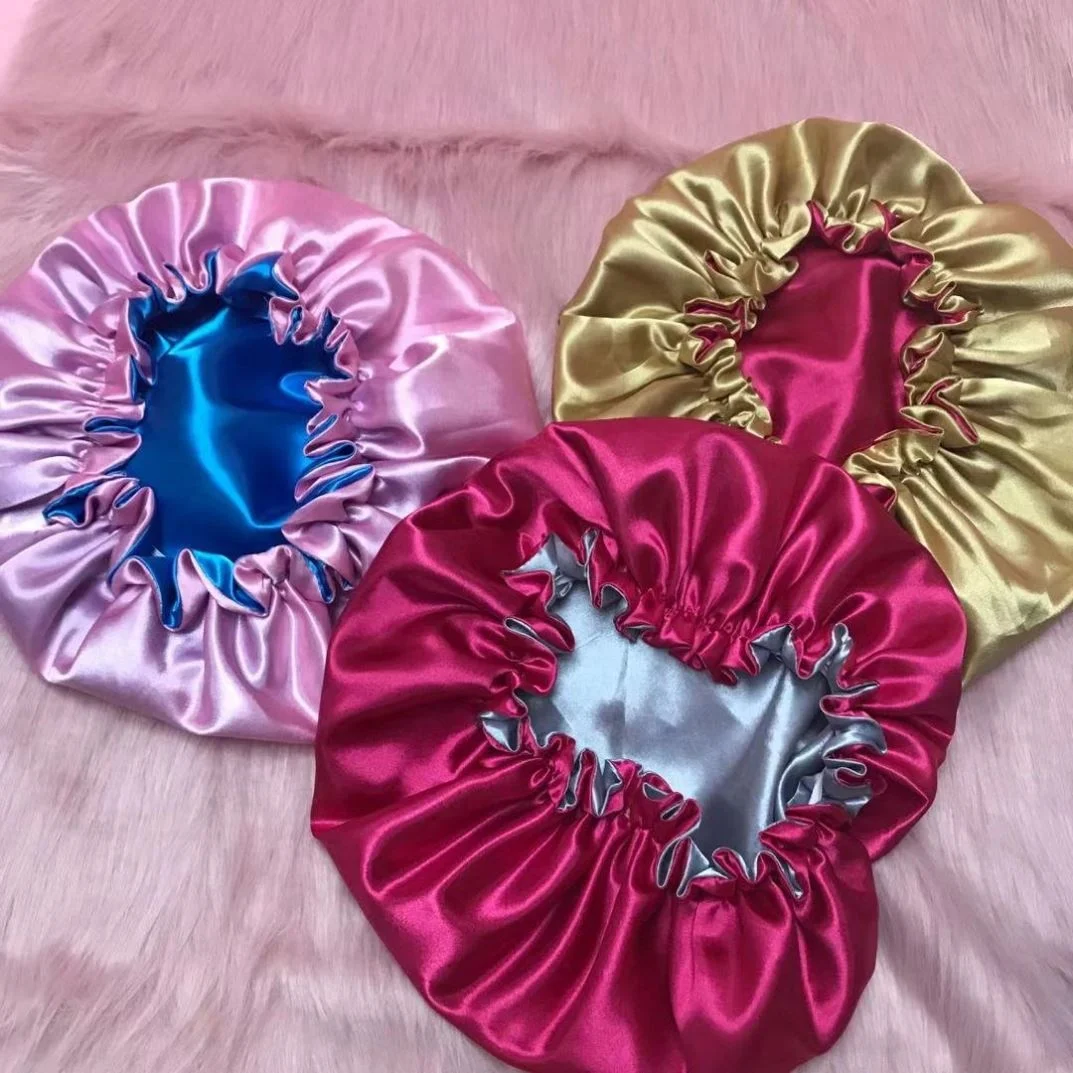 
New Product Designer Satin Hair Bonnets With Logo 