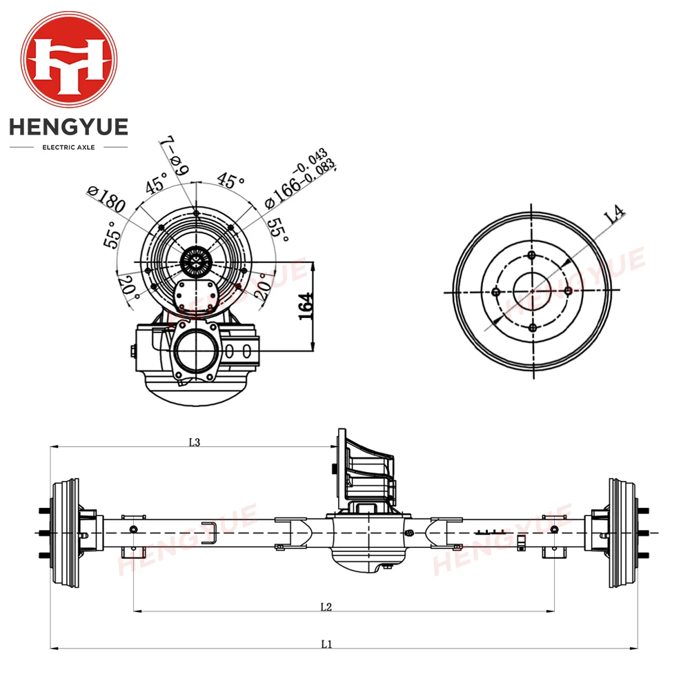  Задняя ось электродвигателя Hengyue Передаточное отношение 6:1 8:1 10:1