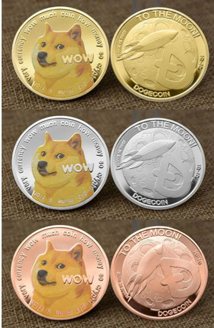 Позолоченная медная коллективная сувенирная монета Doge памятная