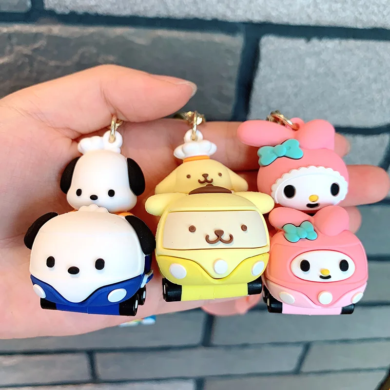 Sanrioed Kuromi Keychain Cute Cinnamoroll My Melody Keyring Children Pochacco Pendant Keychains Gifts
