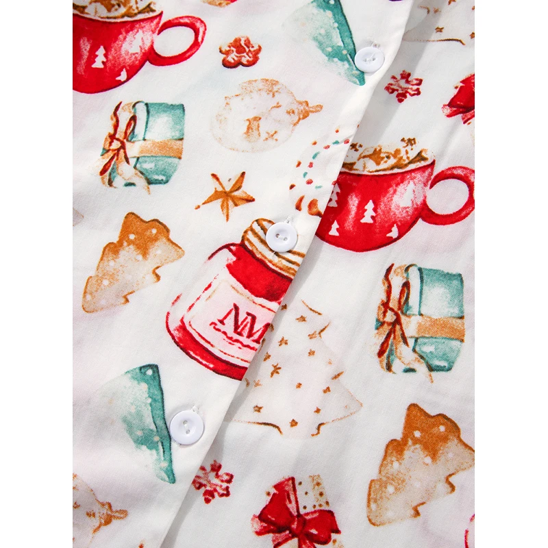 Dear-Lover Wholesale OEM ODM High Quality Christmas Pattern Pyjamas Pajama Set Sleepwear For Women Wholesale