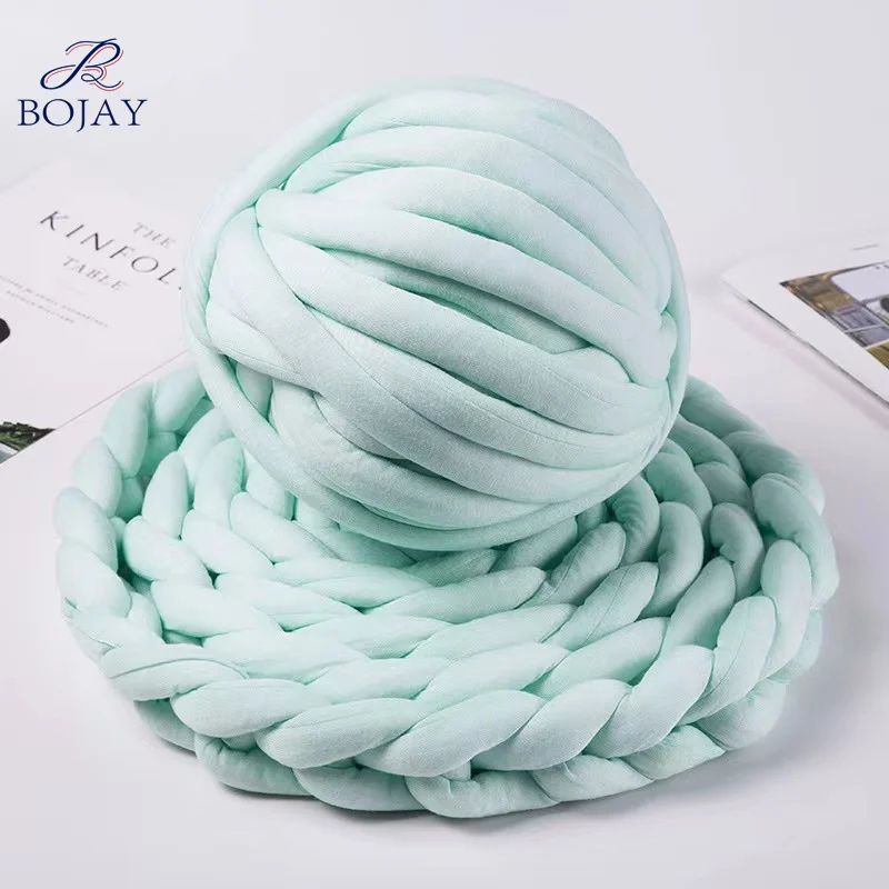 Bojay Рука вязания DIY Roving Jumbo оплетка хлопок ручная вязка гигантская трубка крупная пряжа