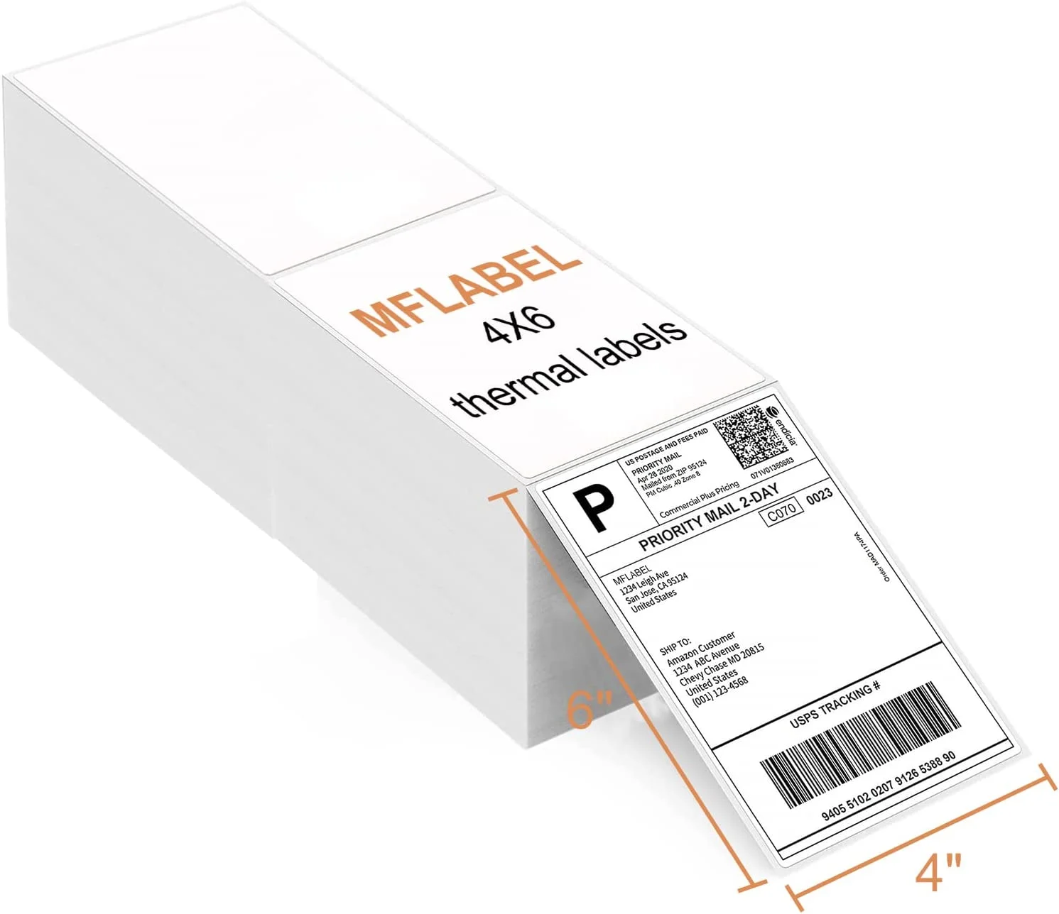 Premium quality shipping paper good price 4'x 6' 500 lables/roll blank stickers direct thermal label