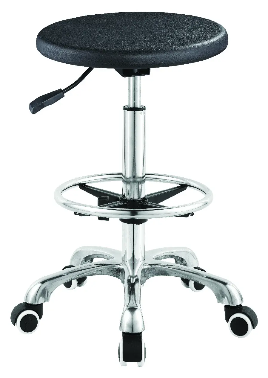 Ergonomic Laboratory Furniture With Metal Legs Chairs ESD Standing Work Stool Foam Work Pedicure Stool Leather Chair