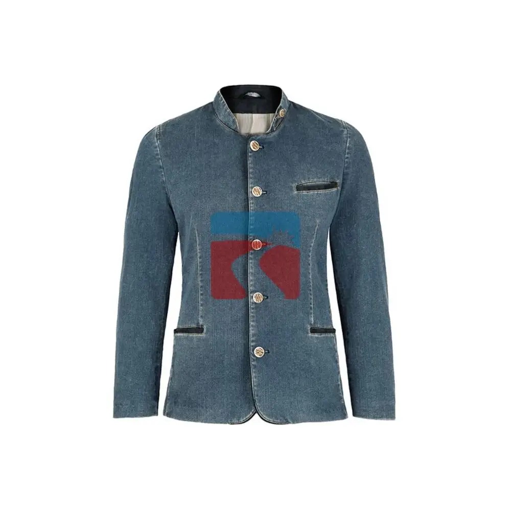 Men Denim Jacket 2020 Fashion Men Autumn Winter Slim Long Sleeve Coat Blouse 100% Polyester Shell Leather Fabric for Winter OEM