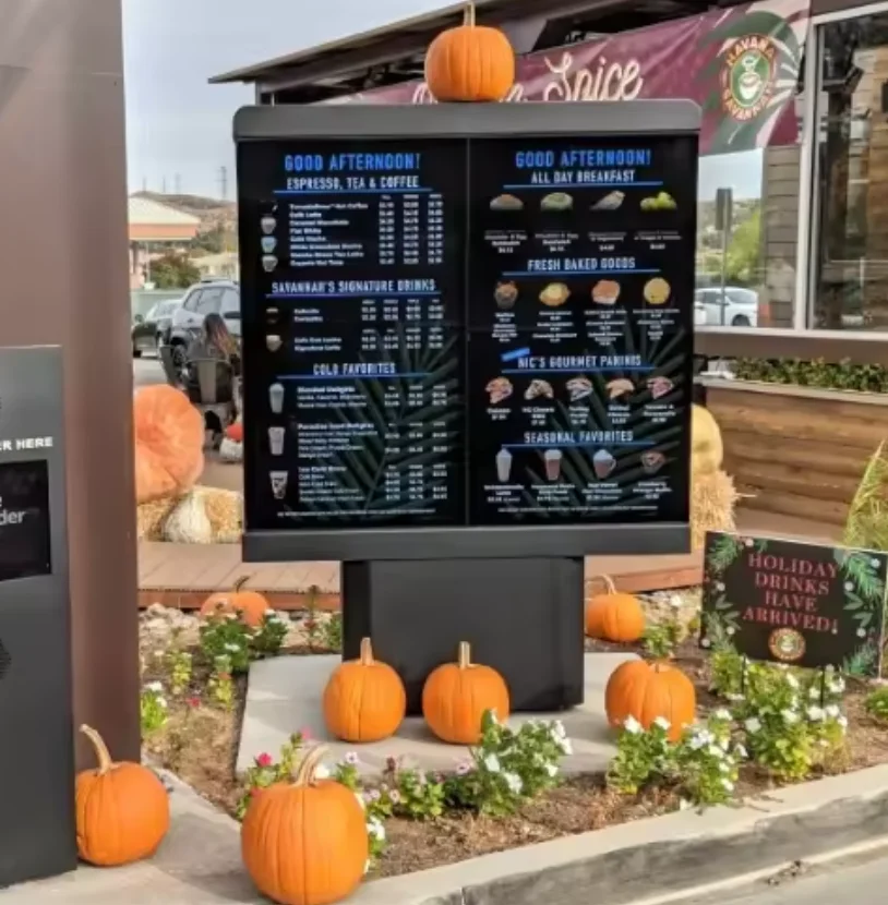 Waterproof Outdoor Menu Display Hot Selling Drive Thru Menu Boards Outdoor Digital Drive Thru Menu Board Kiosk
