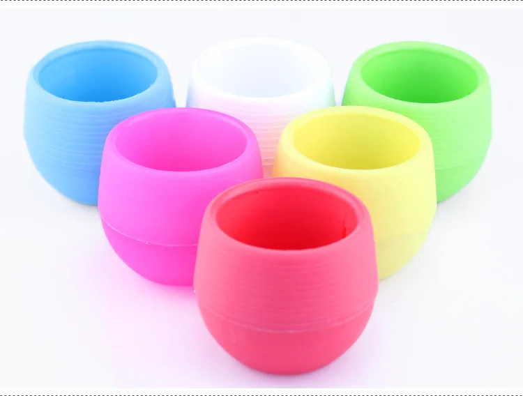 Various sizes of succulent plants small flower mini stone ball pp resin plastic rainbow pot flower