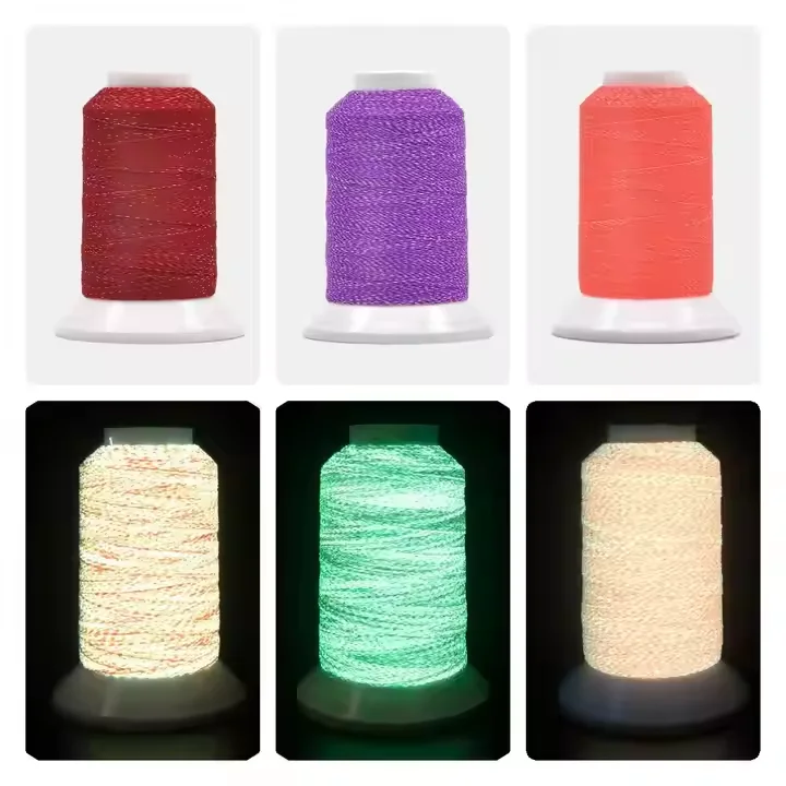 Wholesale Source Factory Knitting Hand Crochet Cotton Polyester Glow in the Dark Yarn for DIY Sewing Embroidery