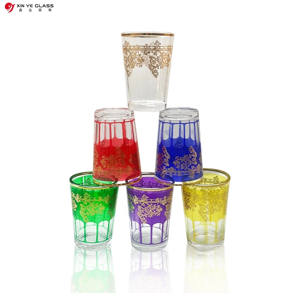 In stock Promotion Custom Sublimation Printing 55ml Shot Glass with Gold Rim Shot Glass Mug