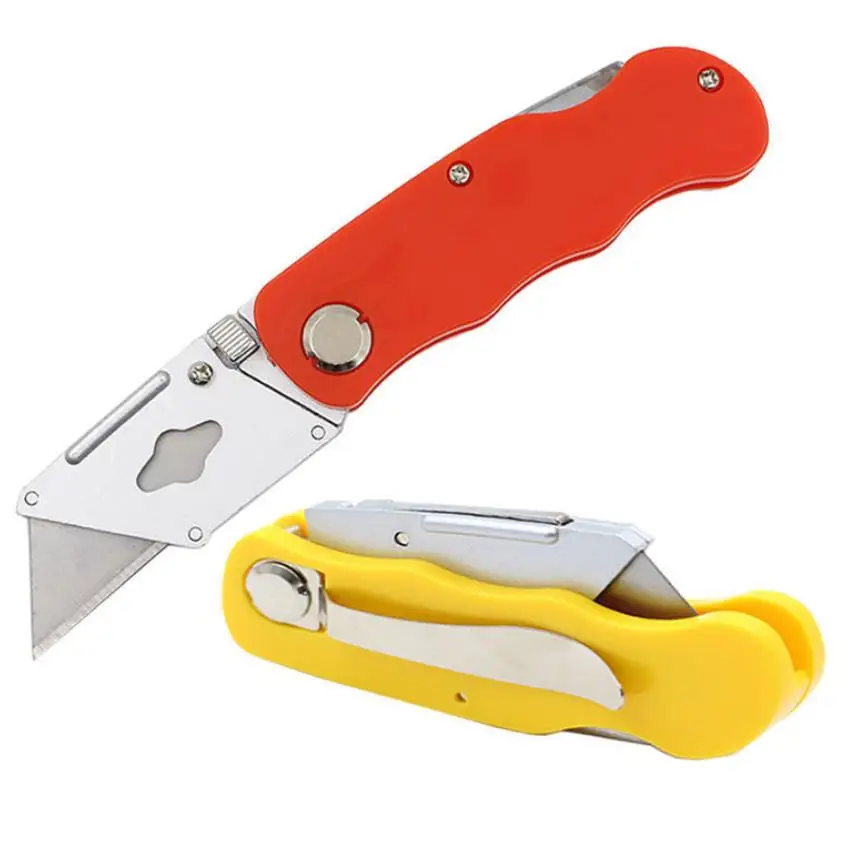 folding plastic handle paper round knife cutter