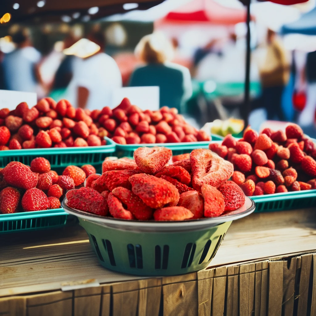 Organic Freeze-Dried Non-Genetically Modified Organic Strawberries in Bulk Packaging