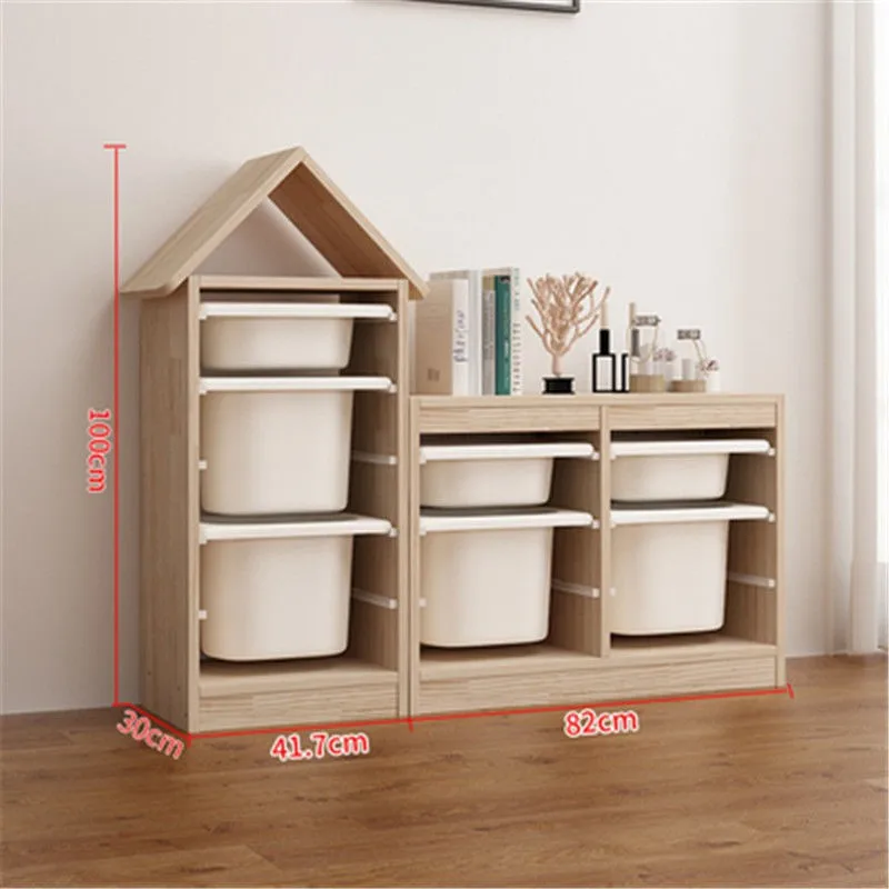 Eco-friendly Rectangle wood Kids Toy Storage Organizer Rack Toys Storage Drawers