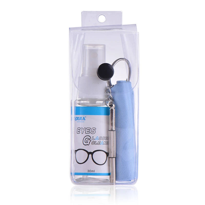 2023 2in1 Eyeglasses Cleaning Kit (spray cleaner /microfiber lens cleaning cloth /brush tool) 30 ml Optical Cleaner kit