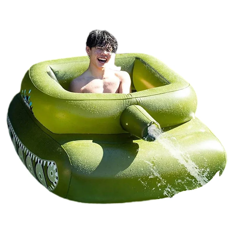 Ready to Ship Inflatable Tank Pool Float Swimming Pool Toys Inflatable Weapon with Water Gun for Kids and Adults