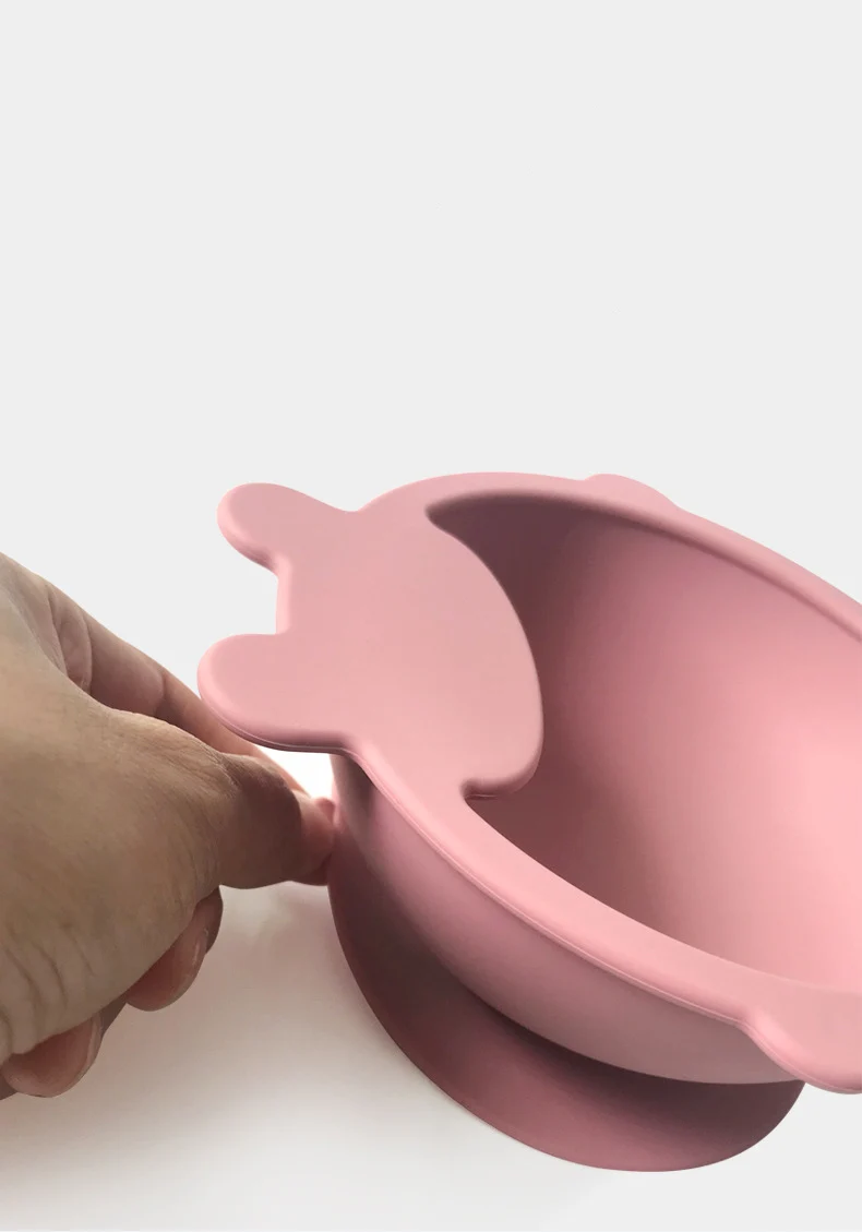 BPA Free Custom Baby Plate Suction Baby Silicone Bowl and Spoon Tableware Baby Feeding Sets