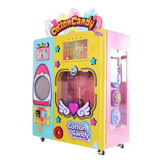 full automatic commercial electric maker cotton candy  vending machine for business