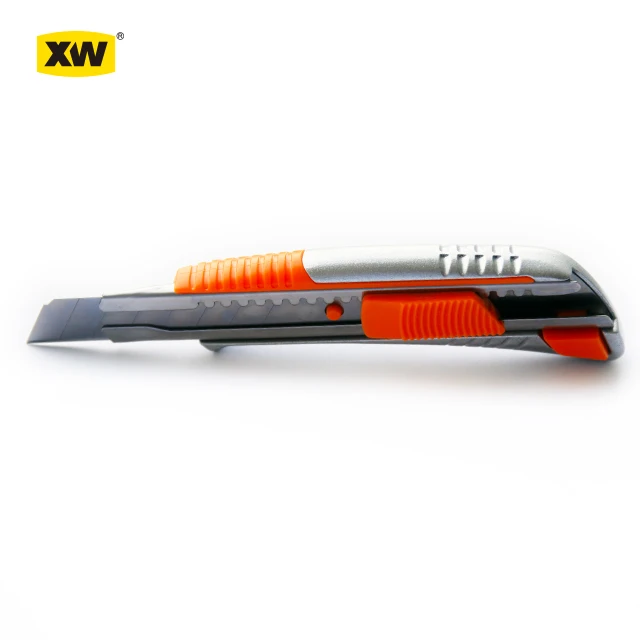 Aluminum alloy handle auto lock 18mm  box cutter snap off blade  knife