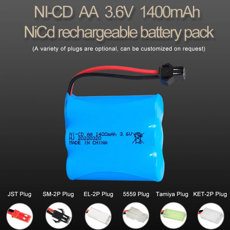 Прямая поставка с завода AA 3 6 V 1400mAh перезаряжаемый никель-кадмиевый аккумулятор игрушечный автомобиль батарейным питанием безтрековый поезд