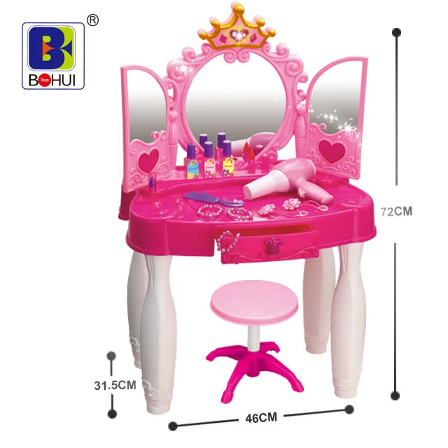 door-open dresser vanity table kids make up toys set  Kitchen Toys For Girls