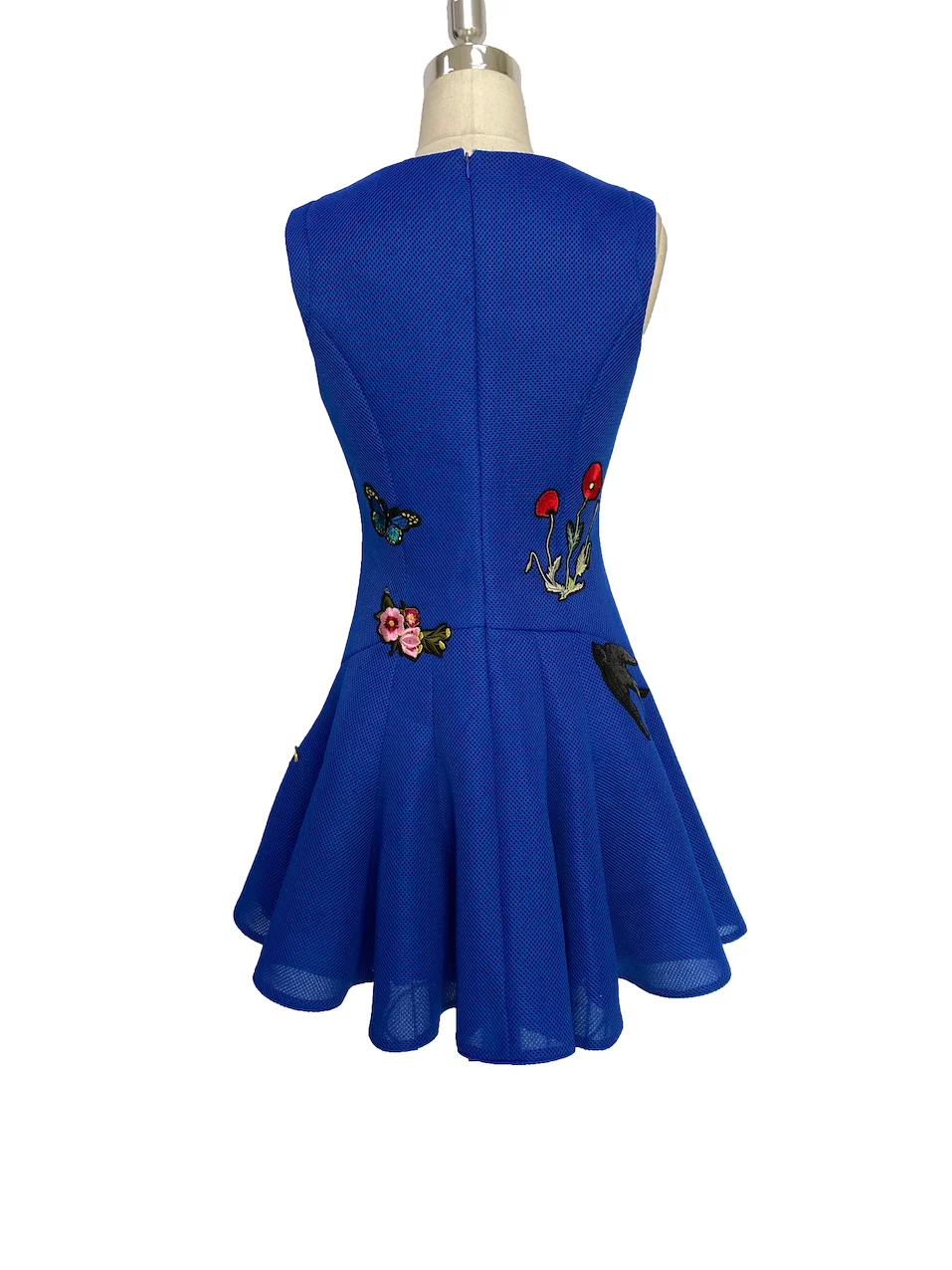 New Fashion Temperament Embroidered High Waist V-neck Sleeveless Casual Dress