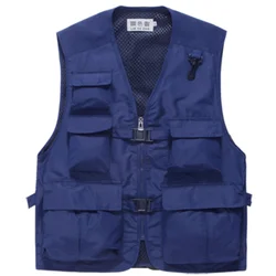 Индивидуальная рабочая одежда с несколькими карманами, мужской летний Повседневный жилет для улицы, журналиста, рыбалки для фотосъемки