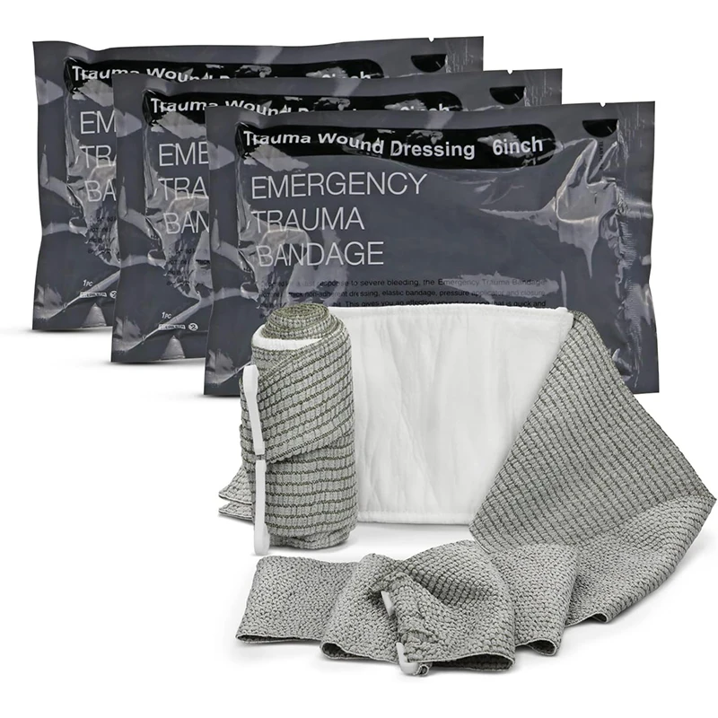 Tactical First Aid Trauma Wound Dressing Hemostatic Israeli Emergency Compression Bandage 6 Inch