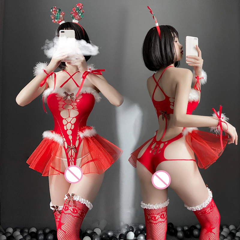 2022 Hot Fashion Sexy Christmas Lingerie Dress Girl Santa Claus Costume Sexy Beauty Sexy Lingerie