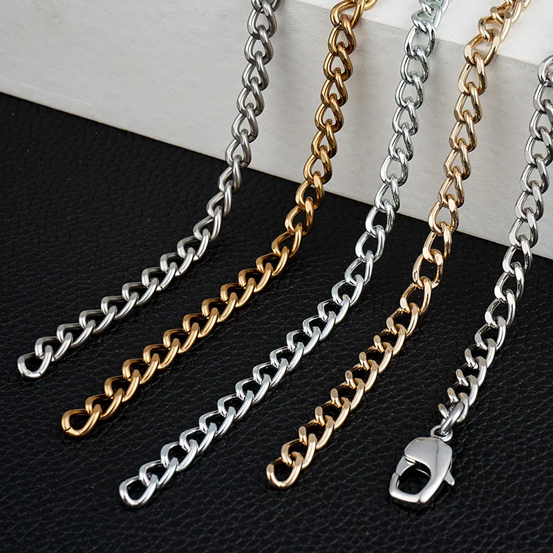 Purse Bag Accessories Hardware Handbag Chain Strap Handles Silver Rose Gold Metal Decorative Part Bag Long Bronze Chain for Bags