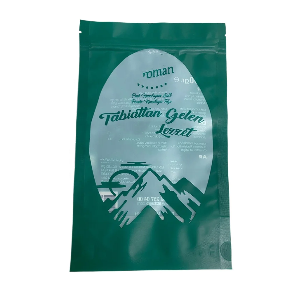 Stand up salt  sugar PET PE packaging pouch plastic zipper bag