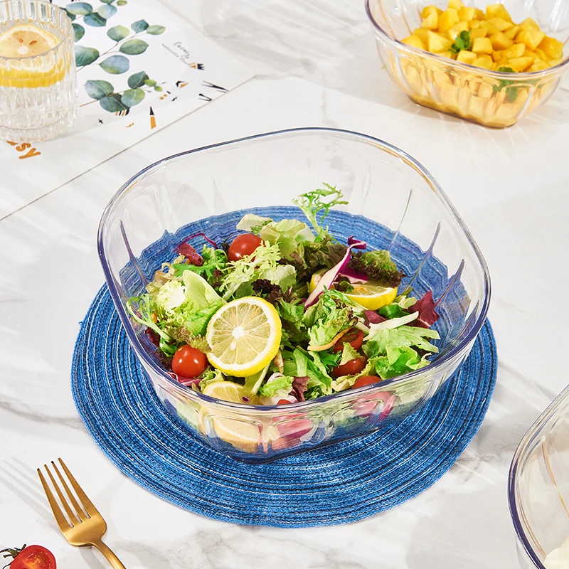 Restaurant Salad Acrylic Tea Bowls Glass Fruit Bowl Buy Acrylic Bowls with Lid Transparent Pc Food Grade Plastic Party Modern