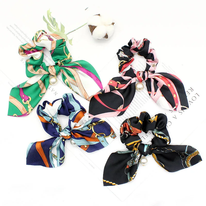 
wholesale Fashion Colorful Elastic Hair Ponytail Scrunchies hair accessories 