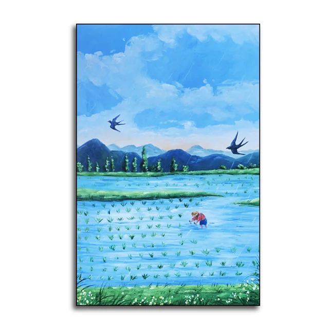 Hot sale 100% Handmade Abstract four seasons colorful Wall Picture Oil