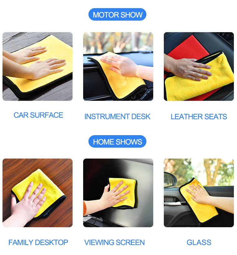 1200GSM  40*40cm Car Detailing Super General Microfiber Car Cleaning Towel