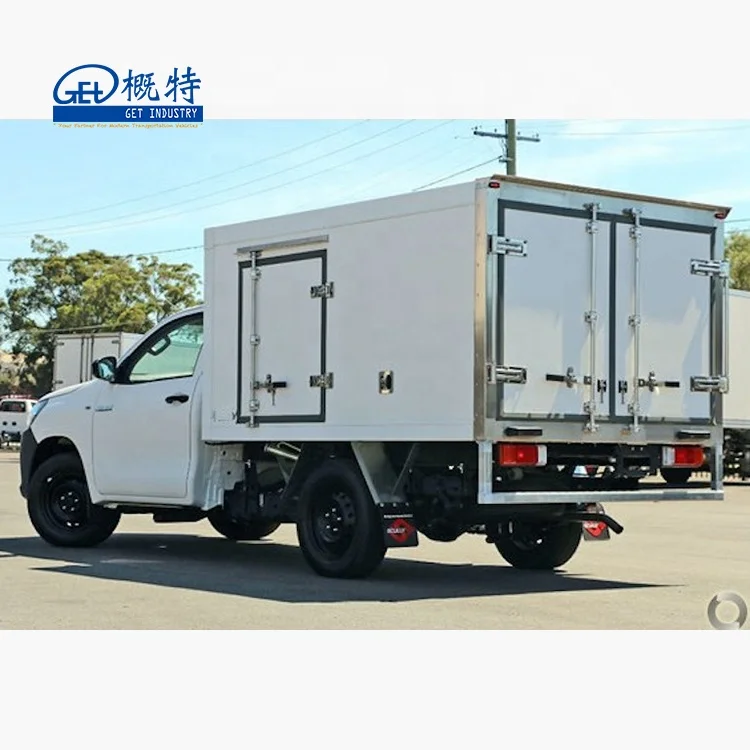 FRP PU XPS sandwich Refrigerated truck body for Toyota Hilux Pick up for city fresh food flowers fruits seafood retail