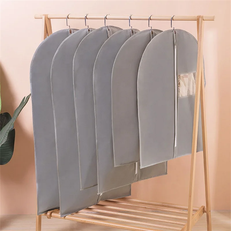 Wholesale Dust-proof Transparent Hanging Clothes Storage Bags Clear Garment Clothing Dust Cover Suit Bag
