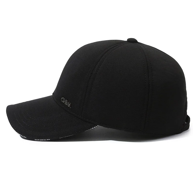 Adults Best Quality Warm and Velvet Metal Buckle Outdoor Running Mens Solid Back Seal Baseball Cap in All Seasons