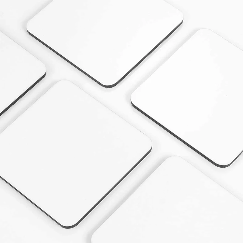 HTPmart 4inch Sublimation 4mm Blank MDF Wooden Coaster with Cork Non-slip Customized Printing Square/Rounde Shape Mug Coaster