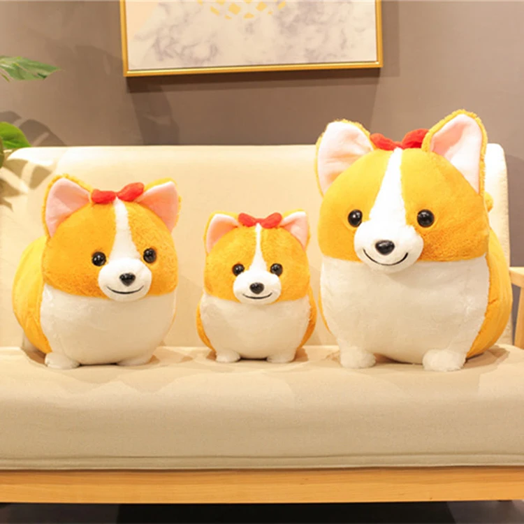 Creative Standing Smiling Corgi Doll Plush Toy Cute Tongue Naughty Dog Doll