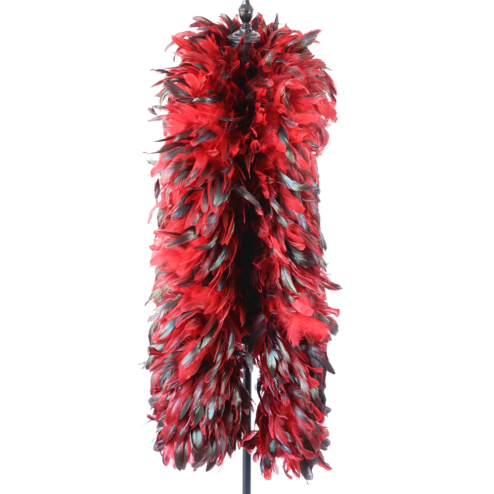Multiple Color 2 Meter  Rooster Schlappen Coque Feather Boas For Carnival Party Show Samba Dancing Wear