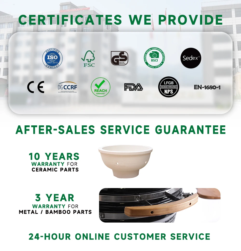 SEB KAMADO Diamond 26 Inch Outdoor Cooking Kamado Barbecue Trolley Standard Bbq Grill